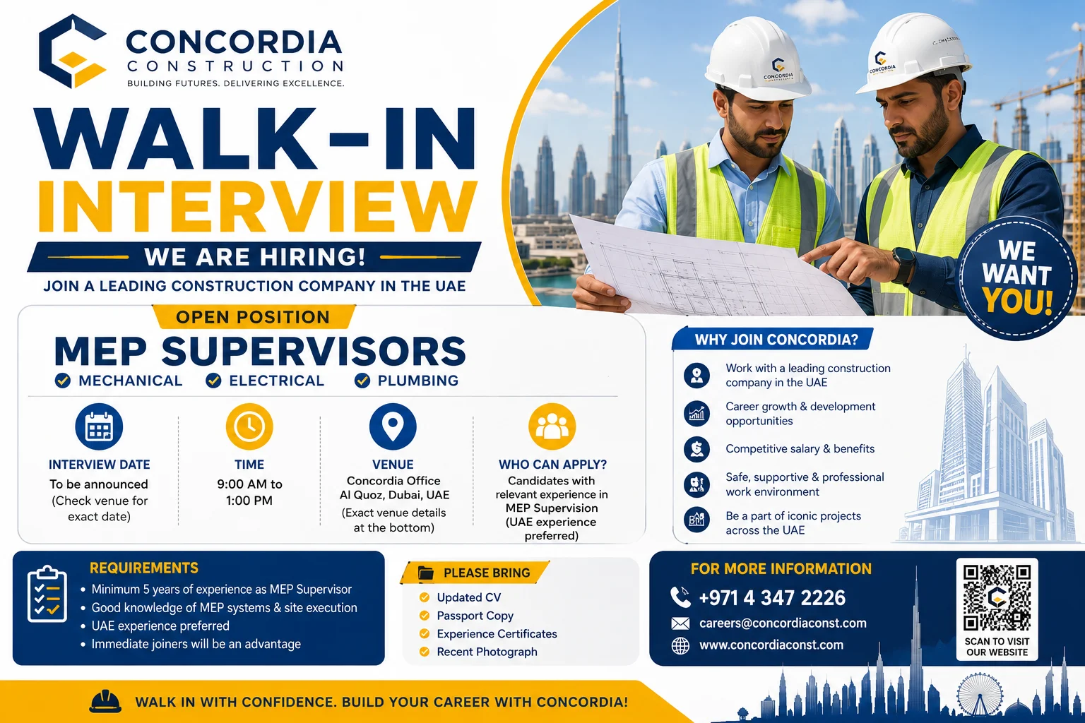 Concordia Walk In Interview Dubai