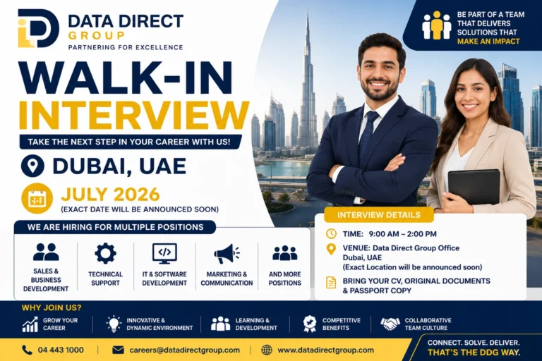 Data Direct Group Walk-in Interview in Dubai