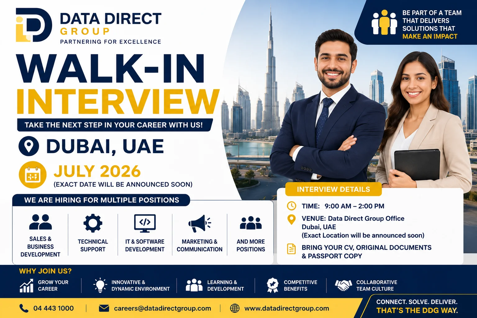 Data Direct Group Walk-in Interview in Dubai
