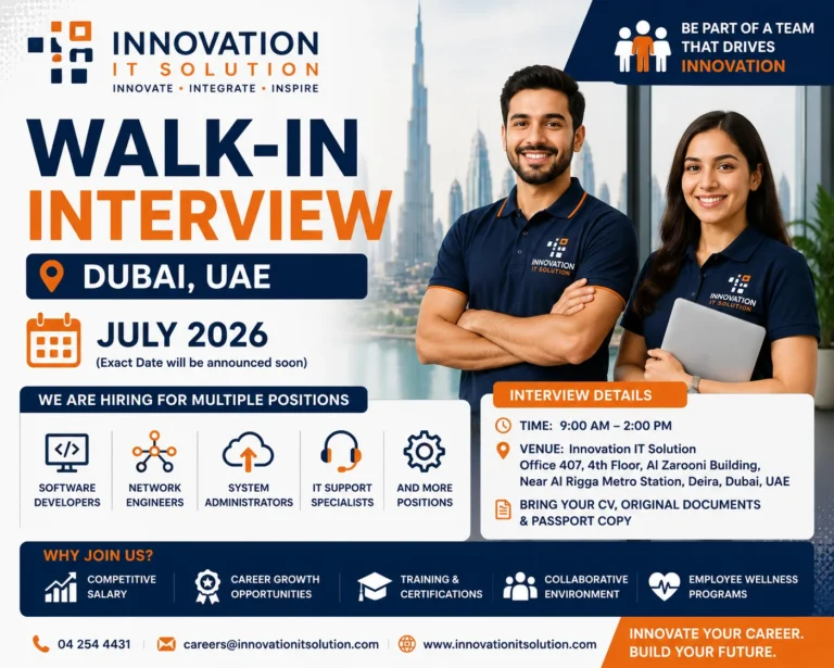 Innovation IT Solution Walk in Interview Dubai