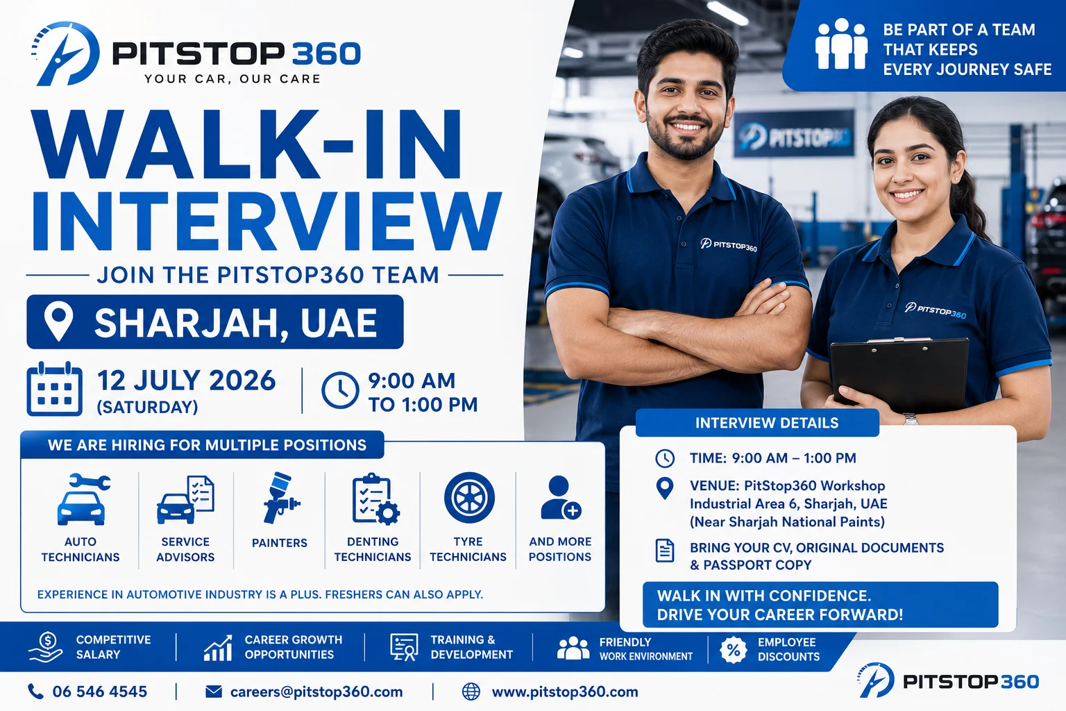 PitStop360 walk in interview in Sharjah