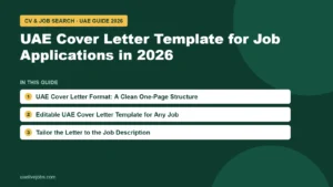 UAE Cover Letter Template for Job Applications in 2026: UAE Cover Letter Format: A Clean One-Page Structure, Editable UAE Cover Letter Template for Any Job, Tailor the Letter to the Job Description