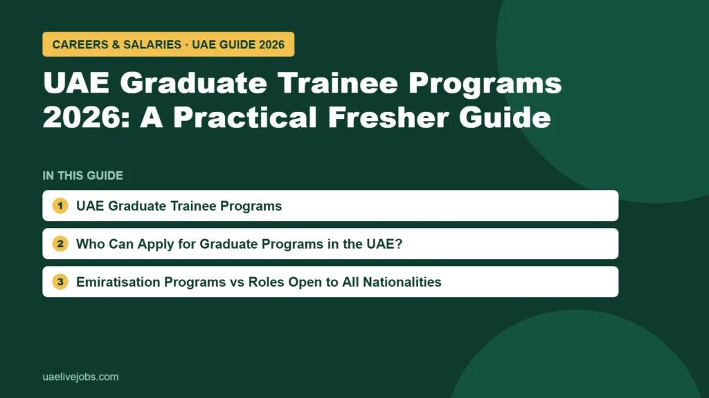 UAE Graduate Trainee Programs 2026: A Practical Fresher Guide: UAE Graduate Trainee Programs, Who Can Apply for Graduate Programs in the UAE?, Emiratisation Programs vs Roles Open to All Nationalities