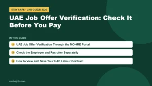 UAE Job Offer Verification: Check It Before You Pay: UAE Job Offer Verification Through the MOHRE Portal, Check the Employer and Recruiter Separately, How to View and Save Your UAE Labour Contract