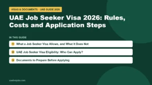 UAE Job Seeker Visa 2026: Rules, Costs and Application Steps: What a Job Seeker Visa Allows, and What It Does Not, UAE Job Seeker Visa Eligibility: Who Can Apply?, Documents to Prepare Before Applying