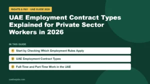 UAE Employment Contract Types Explained for Private Sector Workers in 2026: Start by Checking Which Employment Rules Apply, UAE Employment Contract Types, Full-Time and Part-Time Work in the UAE