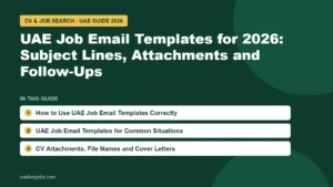 UAE Job Email Templates for 2026: Subject Lines, Attachments and Follow-Ups: How to Use UAE Job Email Templates Correctly, UAE Job Email Templates for Common Situations, CV Attachments, File Names and Cover Letters