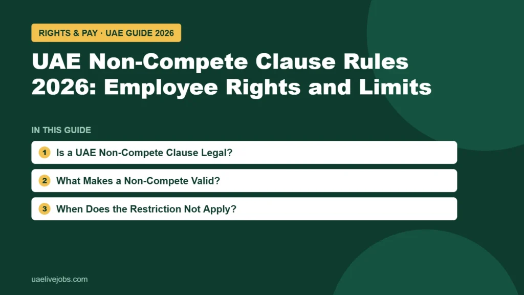 UAE Non-Compete Clause Rules 2026: Employee Rights and Limits: Is a UAE Non-Compete Clause Legal?, What Makes a Non-Compete Valid?, When Does the Restriction Not Apply?