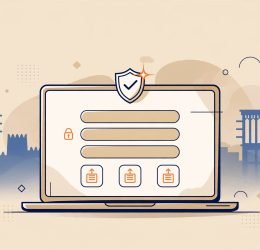 Laptop showing a secure UAE government job application portal with upload icons and a shield.